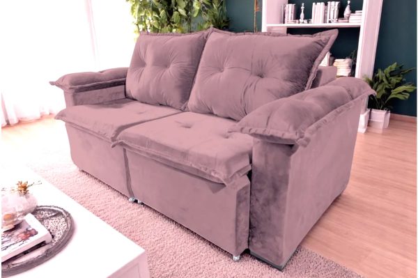 Sofá Retrátil Rose Braço Almofadado 1,40 m Barcelona