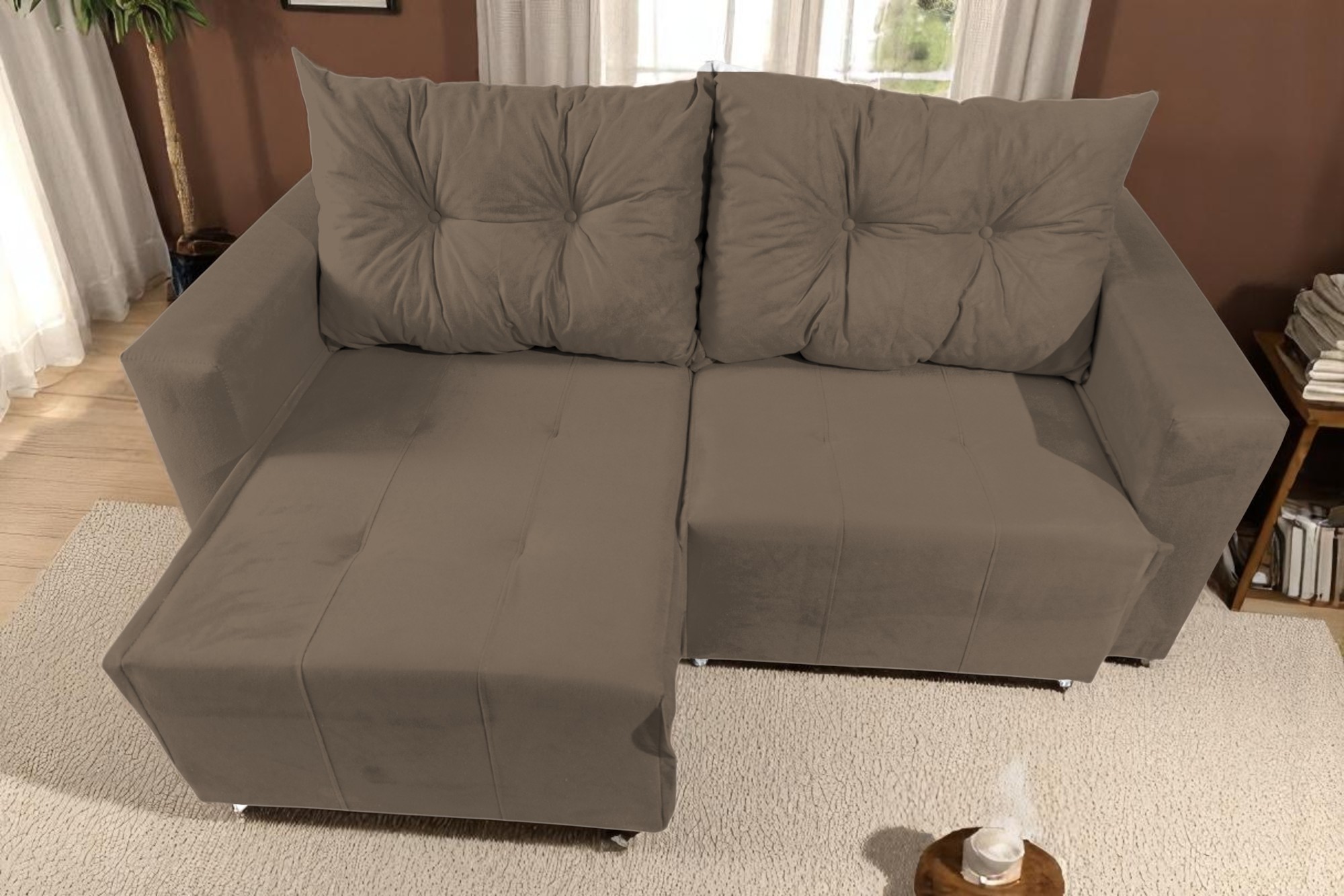 SOFÁ RETRATIL TEXAS MARROM 2 LUGARES 4 SOFÁ RETRATIL TEXAS MARROM 2 LUGARES 4