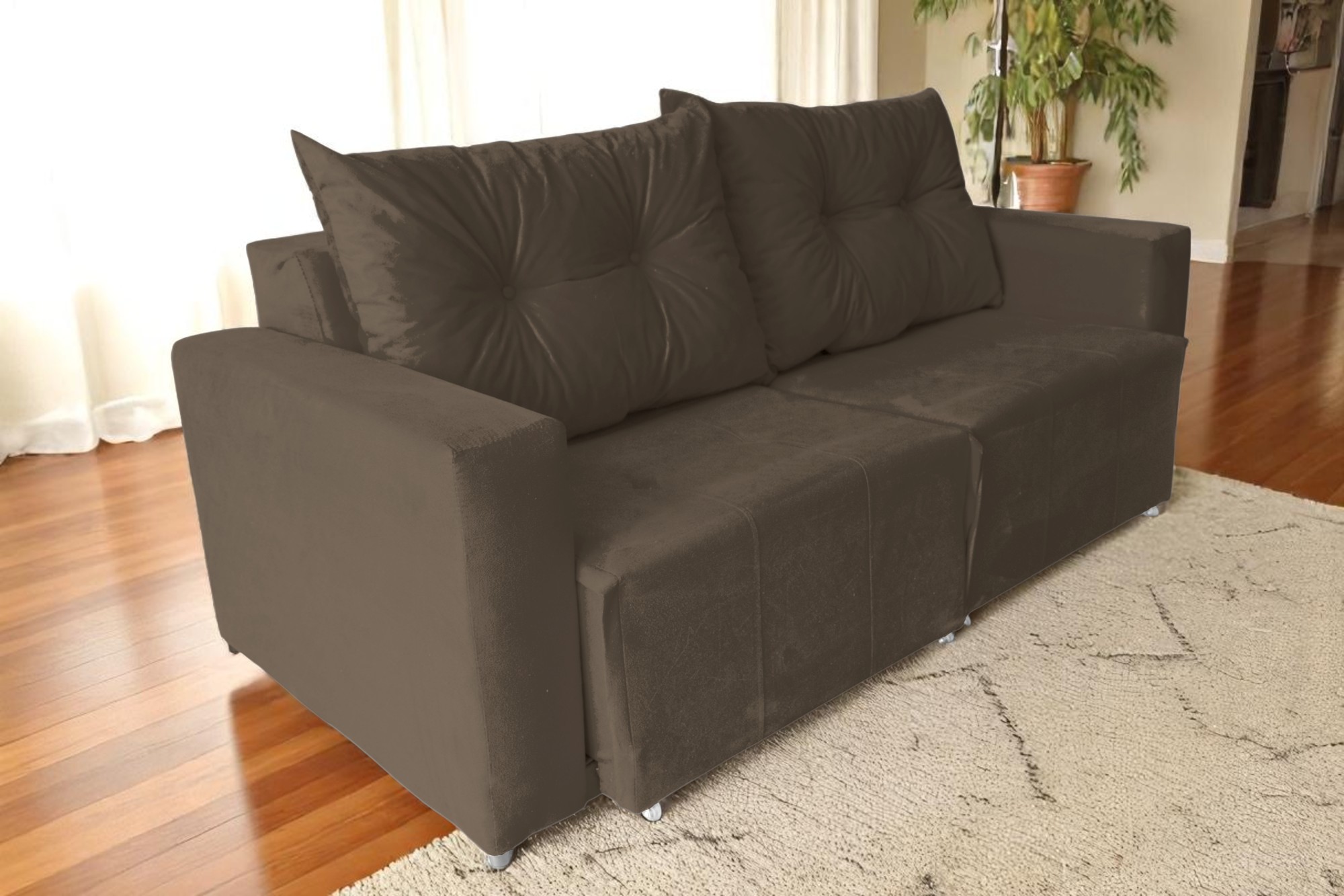 SOFÁ RETRATIL TEXAS MARROM 2 LUGARES SOFÁ RETRATIL TEXAS MARROM 2 LUGARES