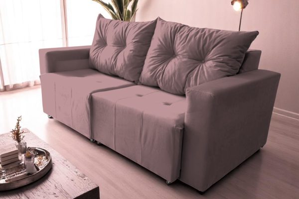 Sofá Retrátil 1,40 m Rose 2 lugares Suede Texas