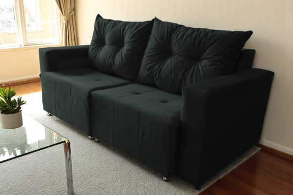 Sofá Retrátil 1,40 m Verde 2 lugares Suede Texas