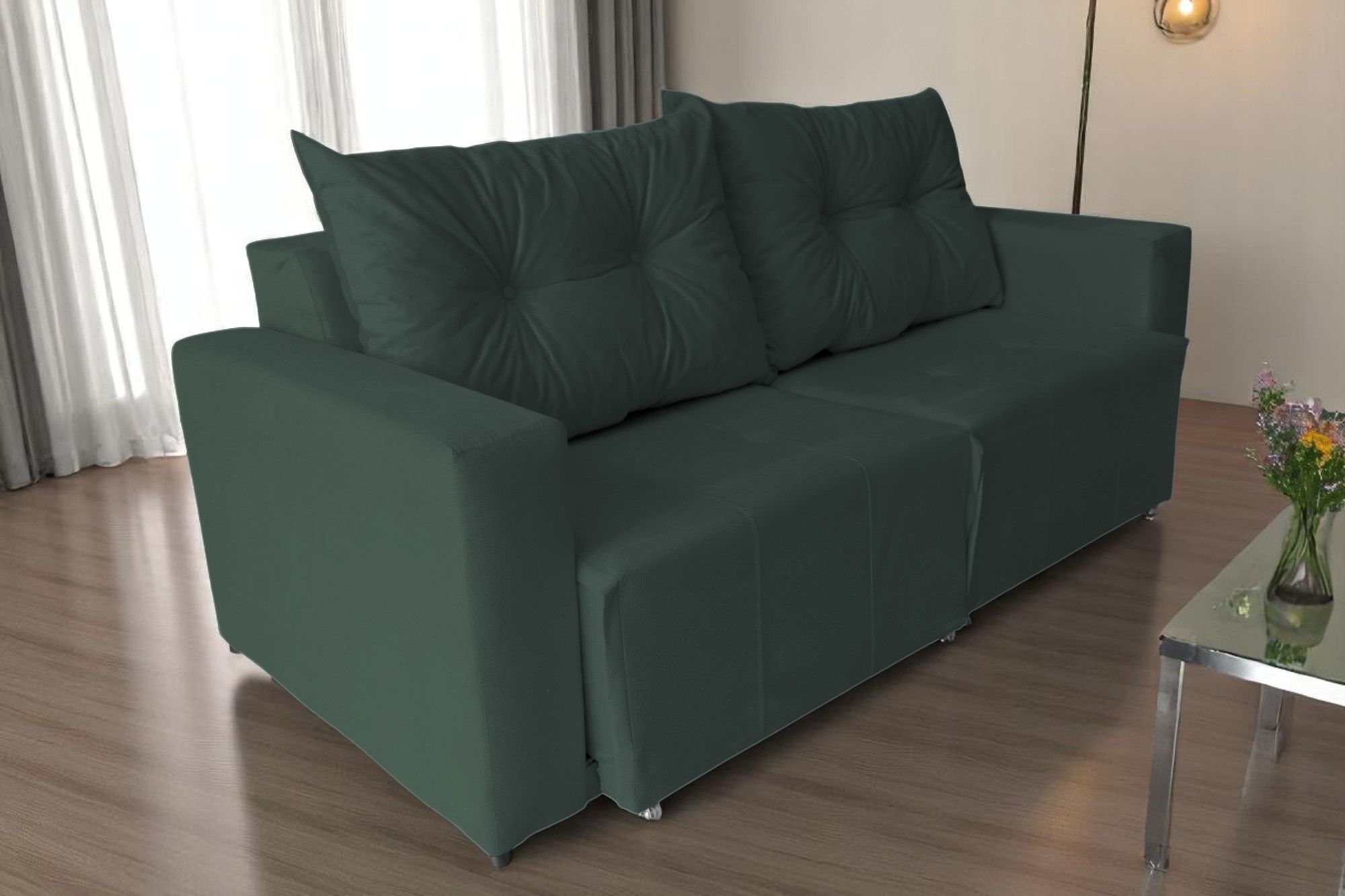 SOFÁ RETRATIL TEXAS VERDE 2 LUGARES SOFÁ RETRATIL TEXAS VERDE 2 LUGARES