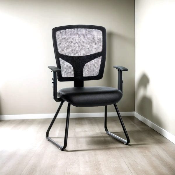 Cadeira Escritório Fixa Eco Rhodes Encosto Em Tela Executiva Com Braços